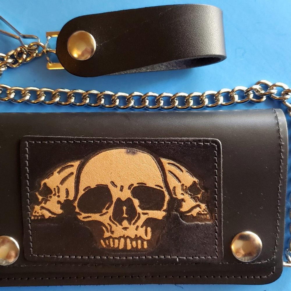COPY - COPY - Genuine Leather Skull Chain Biker Wallet